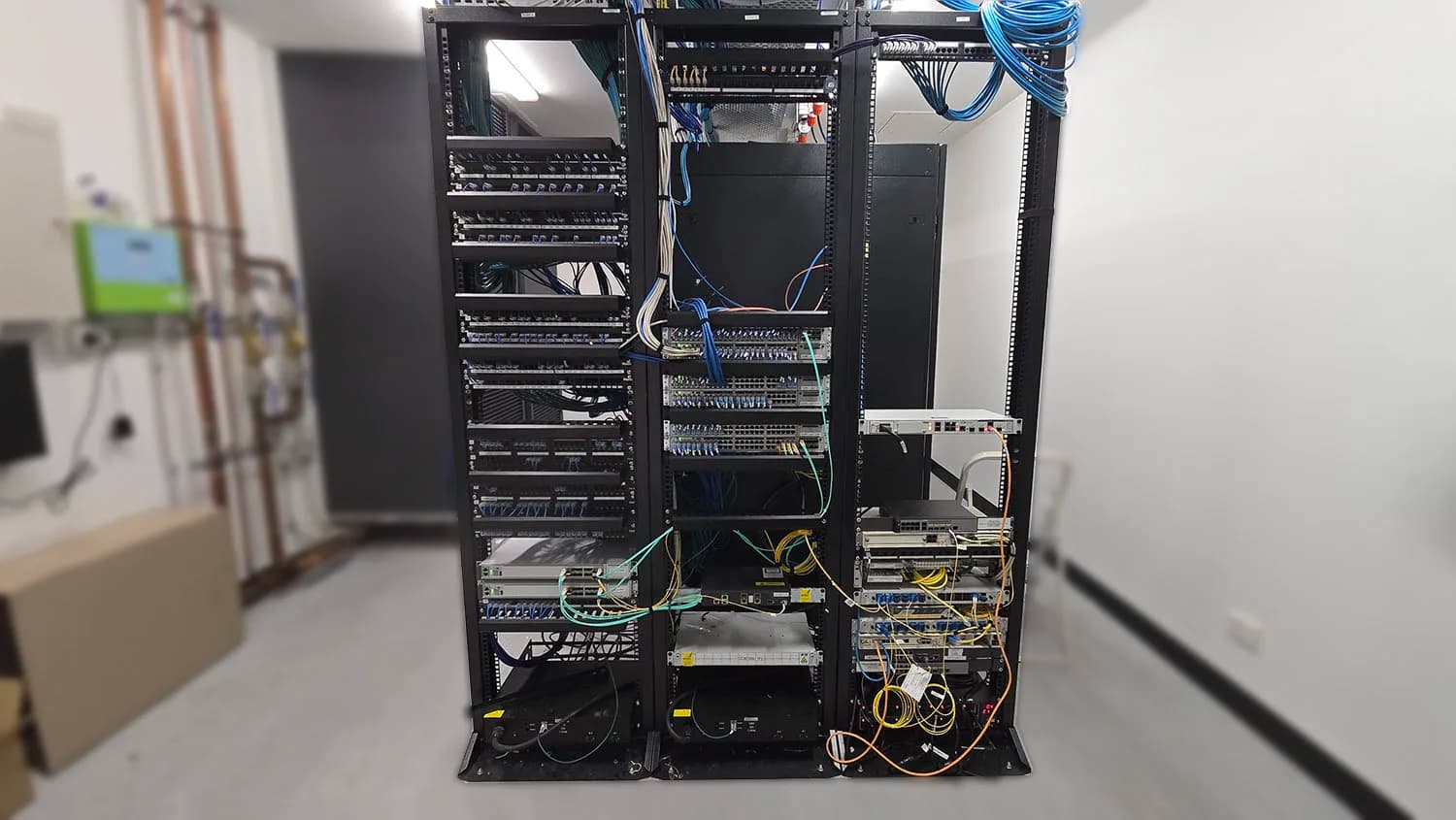 Office data rack and cabling